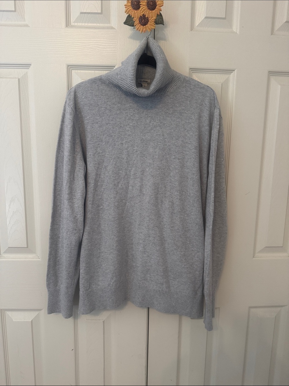 L.L. Bean Light Gray Turtleneck Sweater